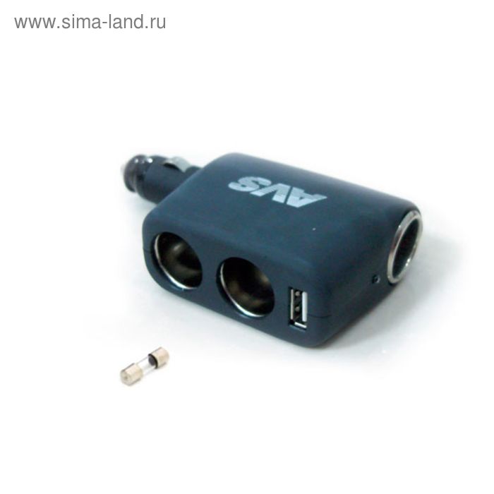 Разветвитель прикуривателя AVS CS311U, 12/24 В, на 3 выхода + USB разветвитель прикуривателя на 3 выхода usb 12 24в