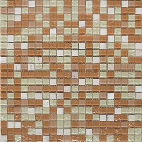 

Mозаика стеклянная Elada Mosaic HK-50 Crystal+Stone, персиковая, 327х327х4 мм