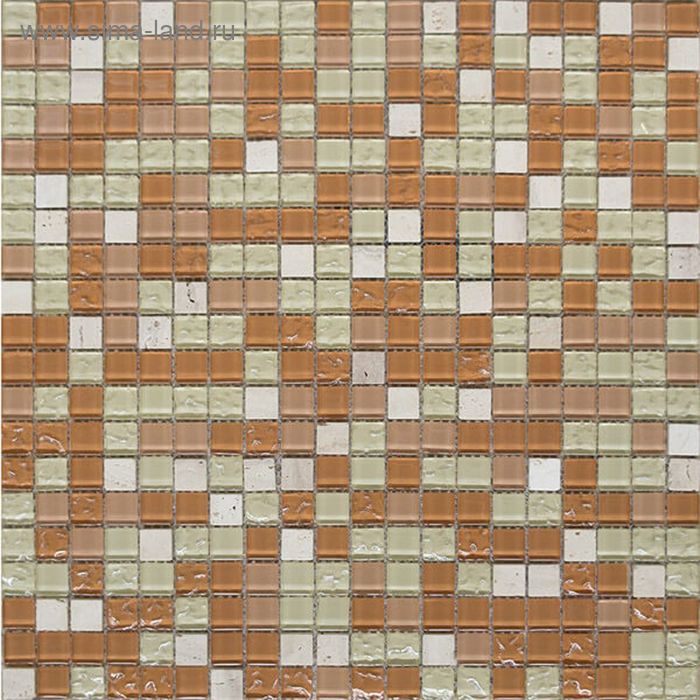 Mозаика стеклянная Elada Mosaic HK-50 Crystal+Stone, персиковая, 327х327х4 мм