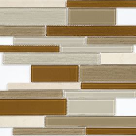 

Mозаика стеклянная Elada Mosaic N53, карамельно-песочный long size Crystal+Stone, 286х298х4 мм