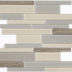 

Mозаика стеклянная Elada Mosaic N54, песочно-серая long size Crystal+Stone, 286х298х4 мм