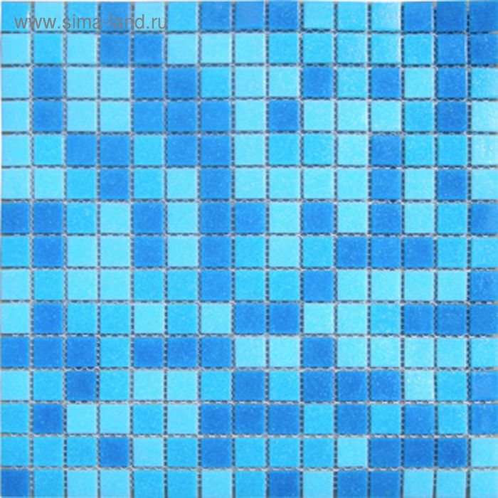 Mозаика стеклянная Elada Mosaic МС107Р, голубая на бумаге, 327х327х4 мм
