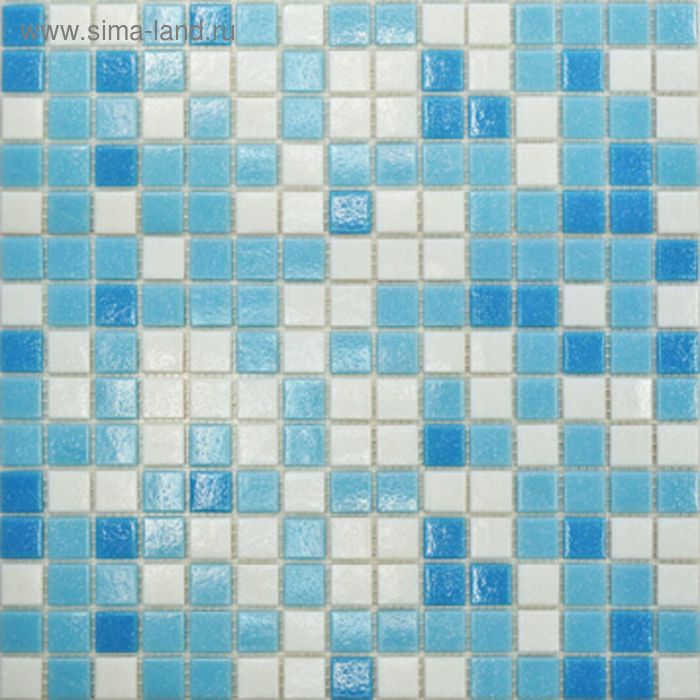 Mозаика стеклянная Elada Mosaic МСD002Р, бело-голубая на бумаге, 327х327х4 мм
