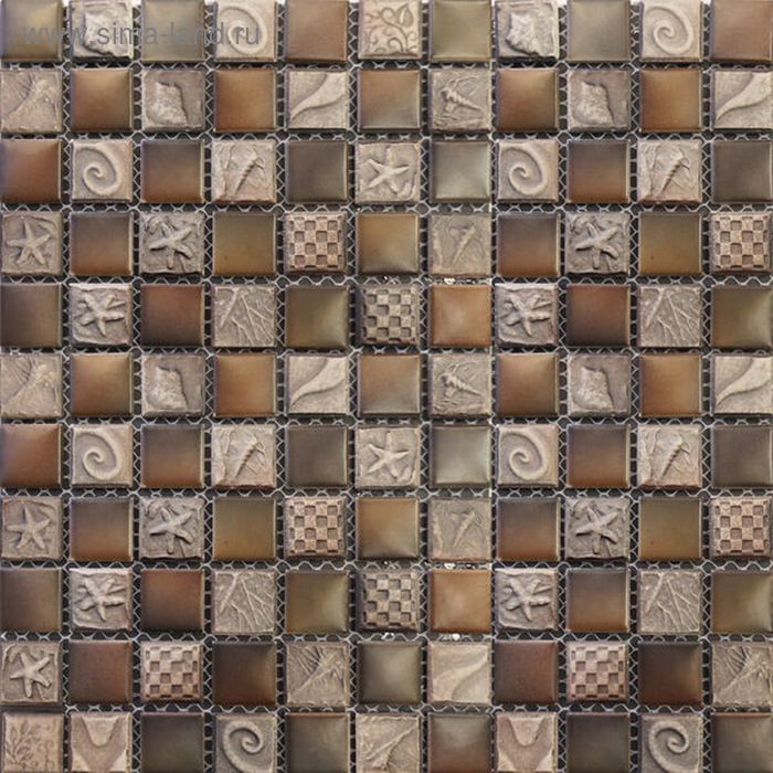 Мозаика керамическая Elada Mosaic SН-W2564, шоколадная морская, 300х300х6 мм