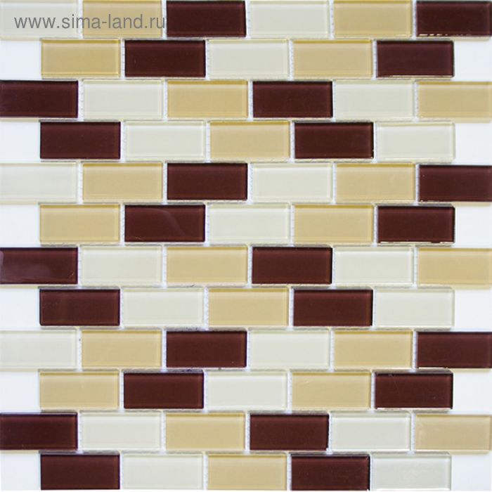 Mозаика стеклянная Elada Mosaic DM 105, песочно-коричневая, 327х327х4 мм
