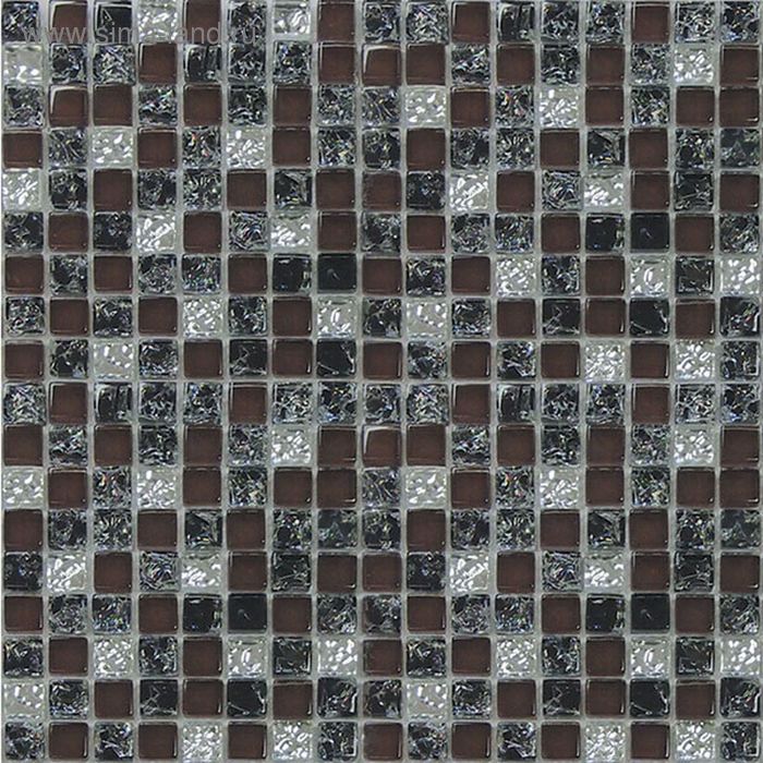Mозаика стеклянная Elada Mosaic HK-26, чёрно-вишневая, 327х327х8 мм