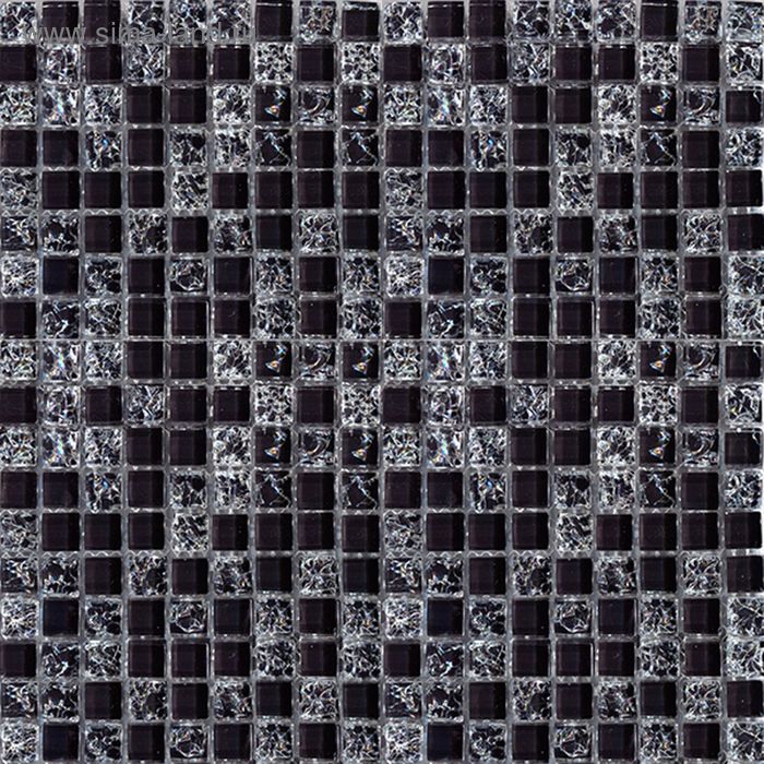 Mозаика стеклянная Elada Mosaic HK-34A, чёрная, 327х327х8 мм