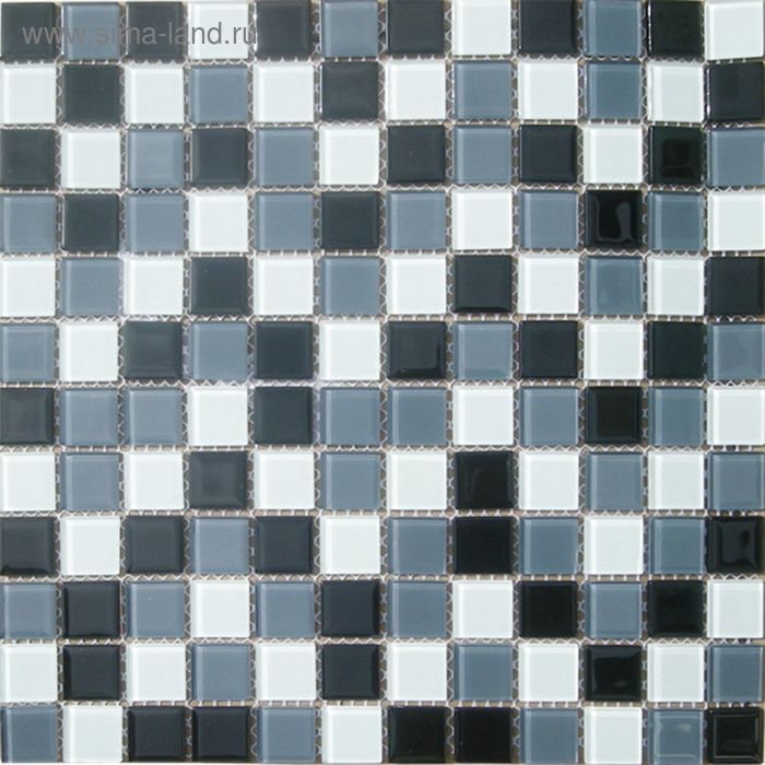Mозаика стеклянная Elada Mosaic CB005, чёрно- белая, 327х327х4 мм