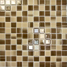 

Мозаика стеклянная Elada Mosaic JSM-CH1018, 300х300х4 мм, бежевая полосатая, в наборе 0,9 м2