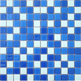 

Mозаика стеклянная Elada Mosaic CB021, бело-синяя, 327х327х4 мм