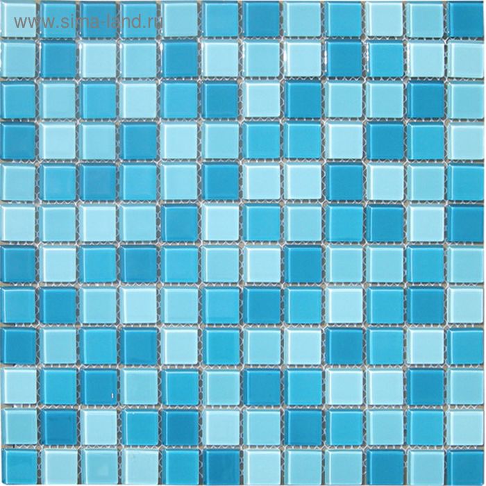 Mозаика стеклянная Elada Mosaic CB301, бело-голубая, 327х327х4 мм