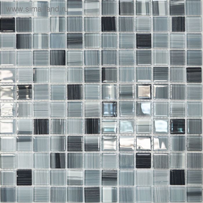 Мозаика стеклянная Elada Mosaic JSM-CH1023, 300х300х4 мм, серая полосатая, в наборе 0,9 м2