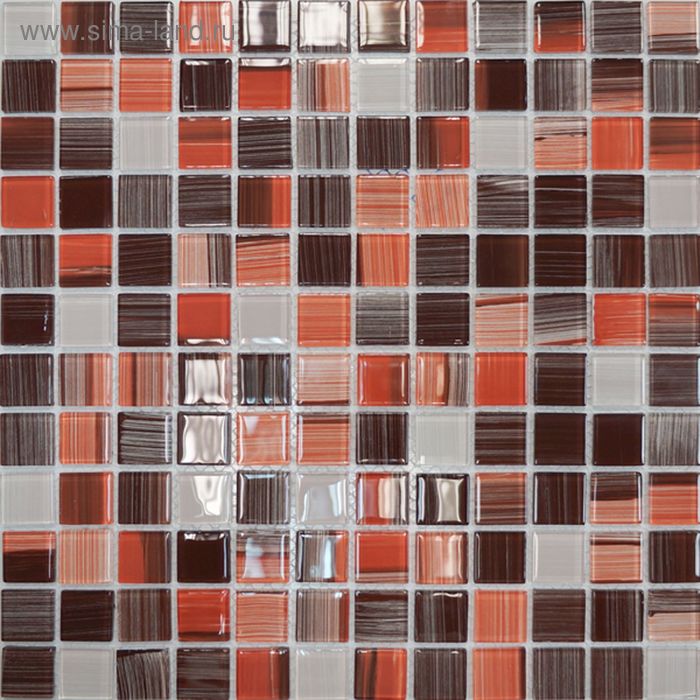 Elada Mosaic Мозаика JSM-CH1024 (300х300х4 мм) терракотовый полосатый микс (в наборе 1,07 м2)