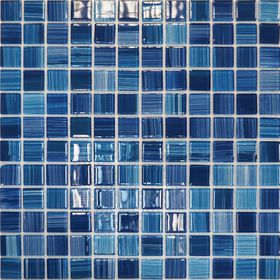 

Мозаика стеклянная Elada Mosaic JSM-CH1025, 300х300х4 мм, лазурная полосатая, в наборе 0,9 м2