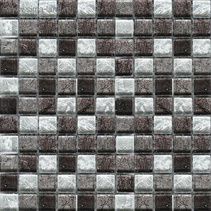 Mозаика стеклянная Elada Mosaic JSM-JB024, cерая жатая, 327х327х4 мм