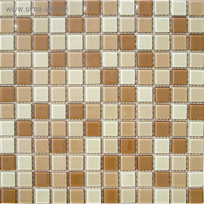 Mозаика стеклянная Elada Mosaic CB520, бежево-коричневая, 327х327х4 мм