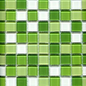 

Мозаика стеклянная Elada Mosaic CB606, 300х300х4 мм, бело-зелёный микс , в наборе 0,9 м2