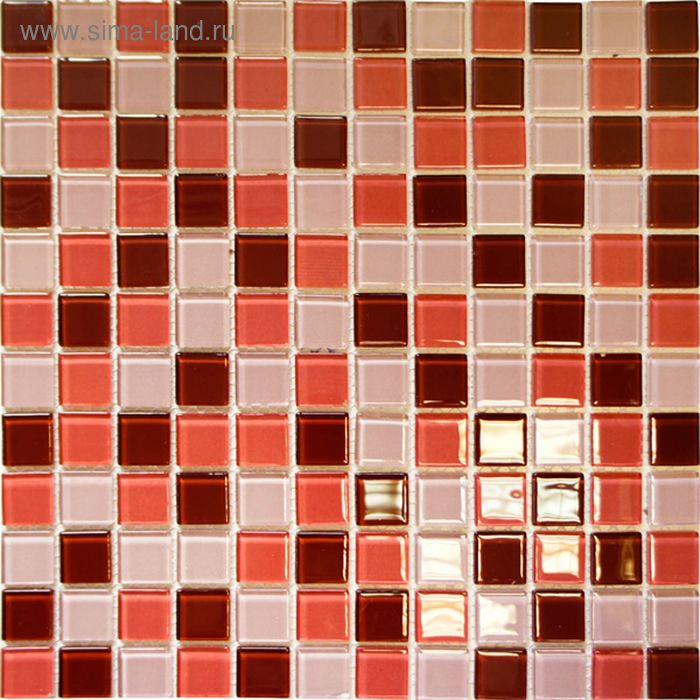 Mозаика стеклянная Elada Mosaic CB908, шоколадно-малиновая, 327х327х4 мм