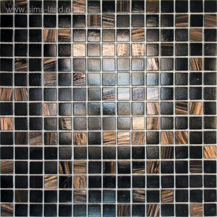 Mозаика стеклянная Elada Mosaic HK-12, чёрное золото, 327х327х4 мм