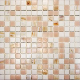 

Mозаика стеклянная Elada Mosaic HK-13, бело-розовая, 327х327х4 мм