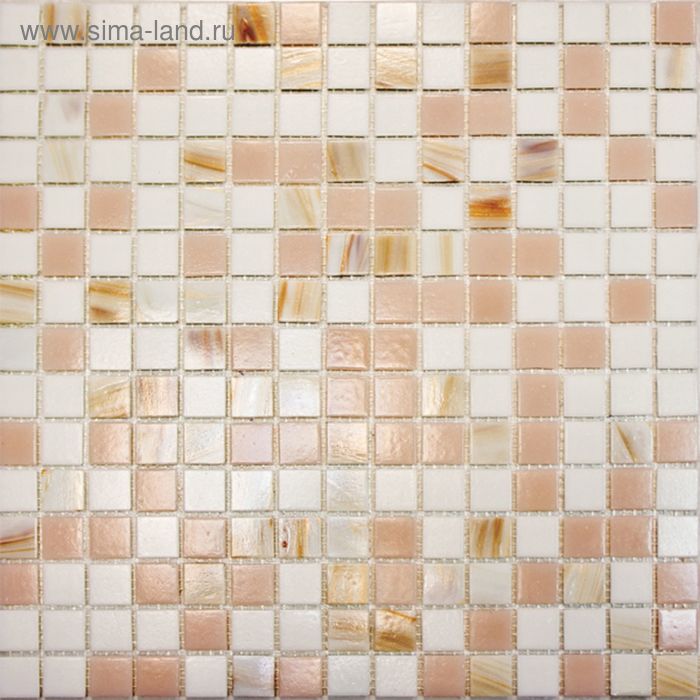 Mозаика стеклянная Elada Mosaic HK-13, бело-розовая, 327х327х4 мм