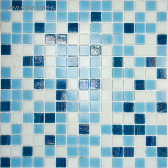 Mозаика стеклянная Elada Mosaic HK-14, бело-голубая, 327х327х4 мм