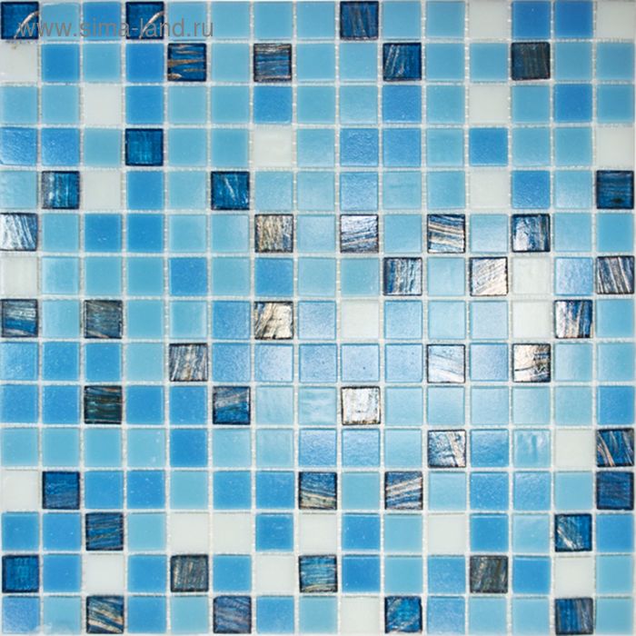 Mозаика стеклянная Elada Mosaic HK-15, синяя, 327х327х4 мм