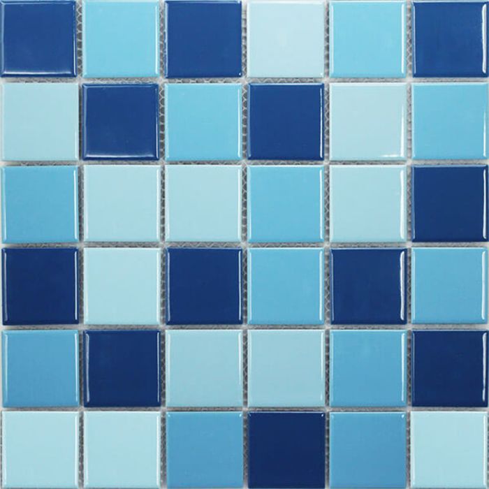 Mозаика стеклянная Elada Mosaic M48TN336, тёмно-голубая, 307х307х6 мм