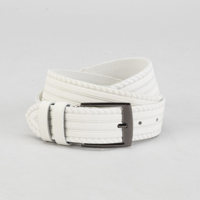 Ремень мужской, винт, пряжка под металл, ширина - 3,5см, бежевый