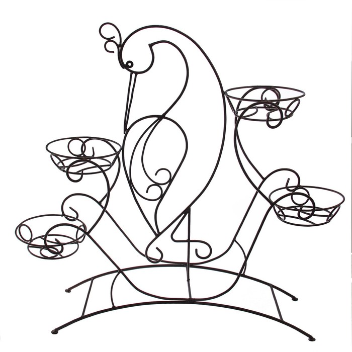 Подставка для цветов напольная "Журавль" на 4 цветка