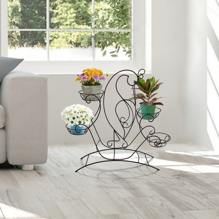 Подставка для цветов напольная "Журавль" на 4 цветка