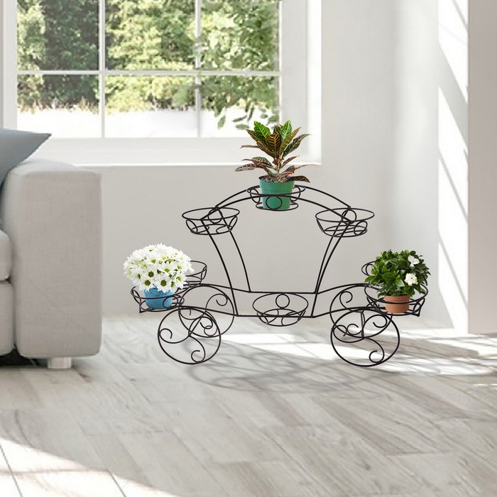 Подставка для цветов напольная "Карета", на 8 цветков