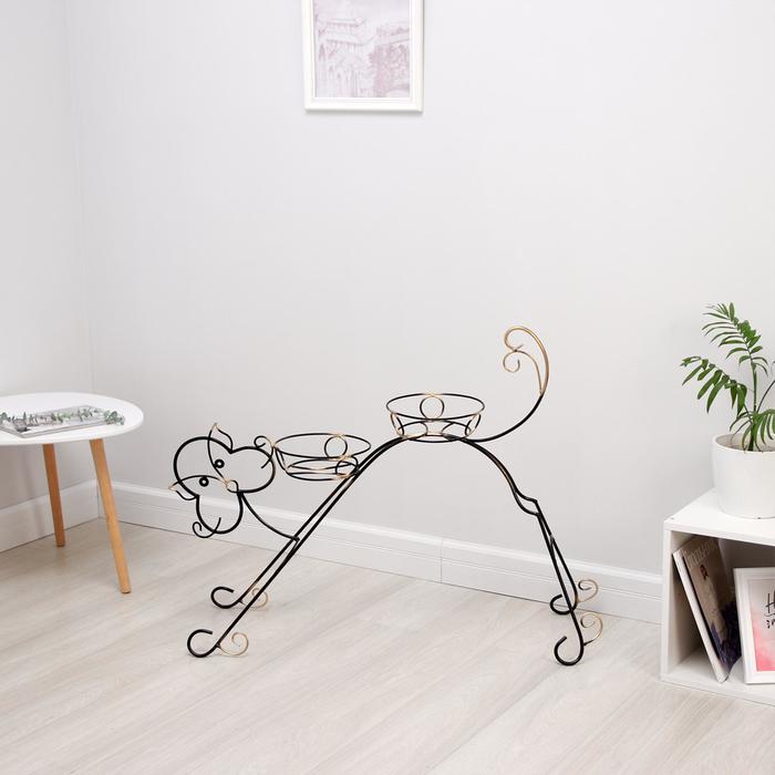 Подставка для цветов напольная "Кот", на 2 цветка