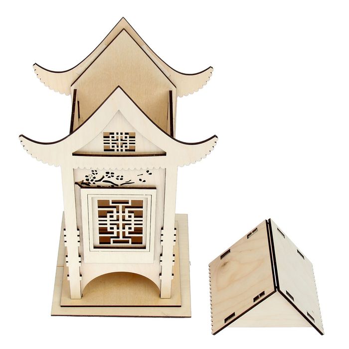 Основа для творчества чайный домик "Летний сад", 13 деталей, толщина 3 мм