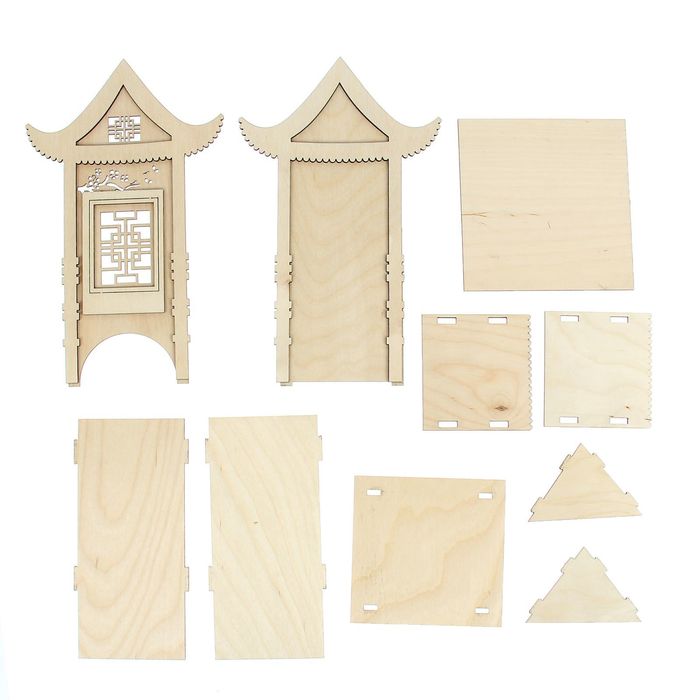 Основа для творчества чайный домик "Летний сад", 13 деталей, толщина 3 мм