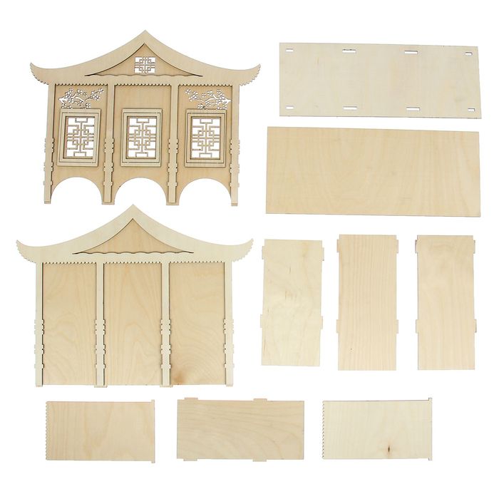 Основа для творчества чайный домик "Летний чудо", 15 деталей, толщина 3 мм