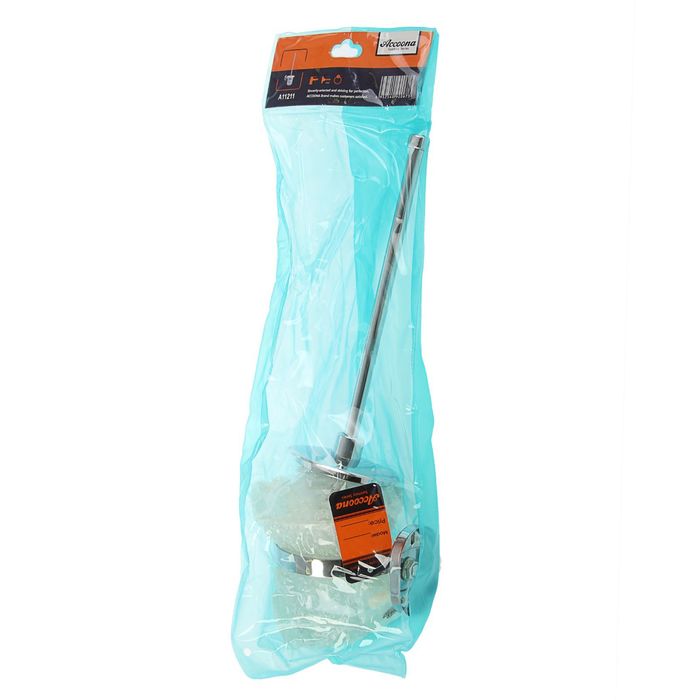 Ерш для унитаза Accoona A11211, настенный, с крышкой, стекло, хром