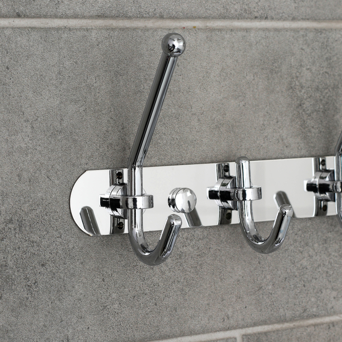 Крючок Accoona А161-5, настенный, на планке 5 шт, хром