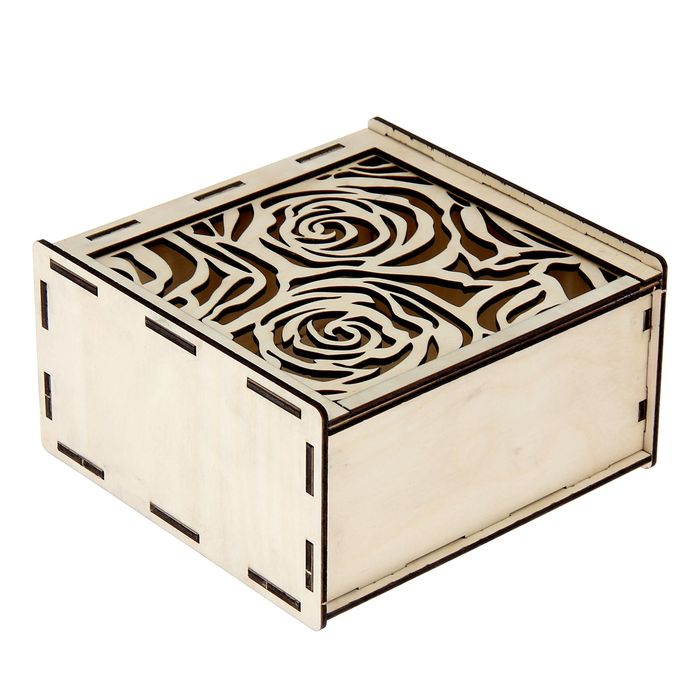 Шкатулка из фанеры для декупажа "Розы"