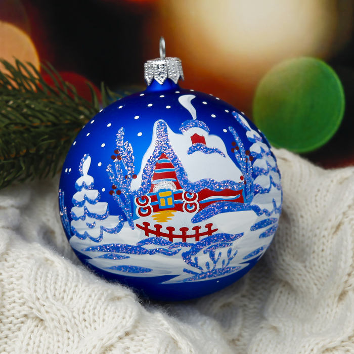 Новогодний шар ручной работы "Зимовье"