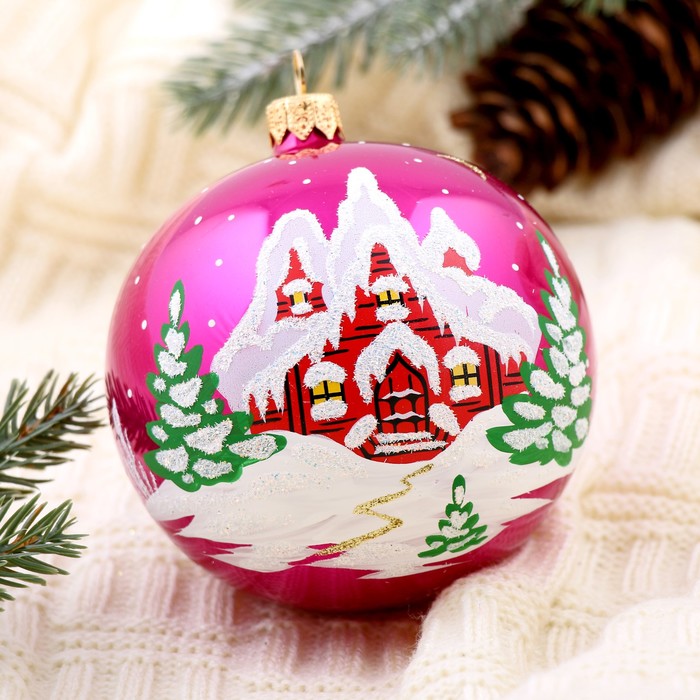 Новогодний шар ручной работы "Зимушка" микс