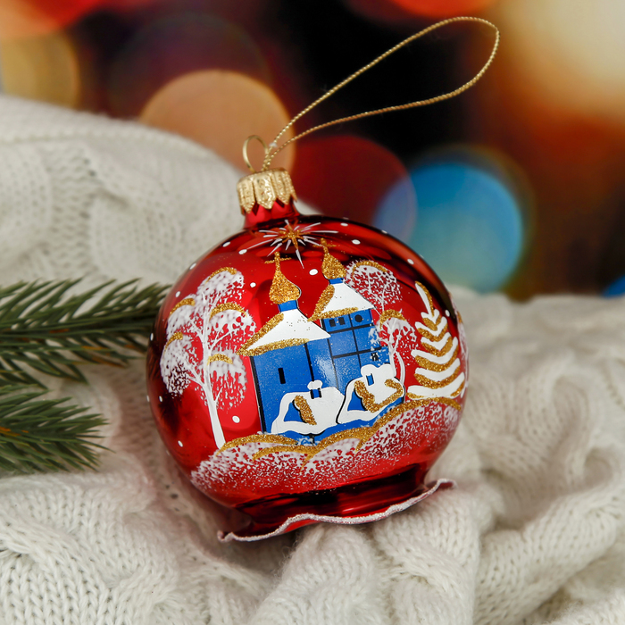 Новогодний шар ручной работы "Зима" микс