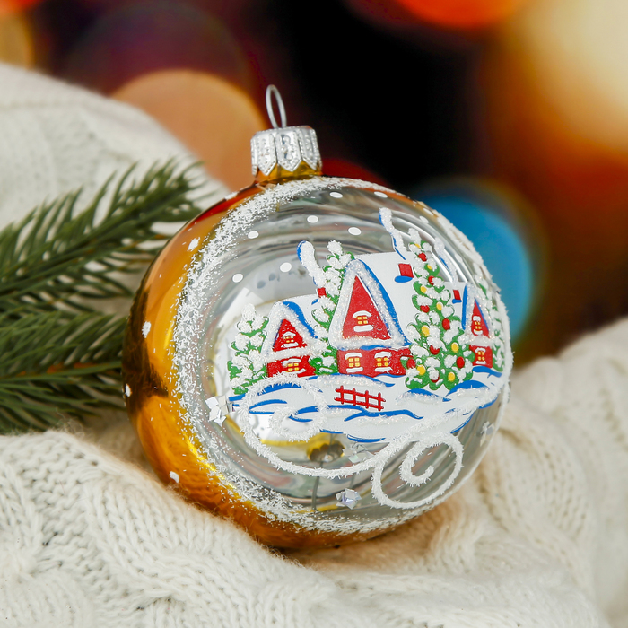 Новогодний шар ручной работы "Зимний" микс