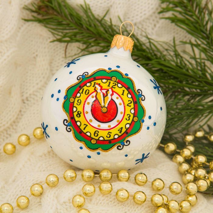 Новогодние шары ручной работы "Морозные" (набор 4 шт.)