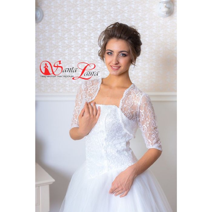 Болеро «Кружевное» с окантовкой, белое, размер 44 — 46