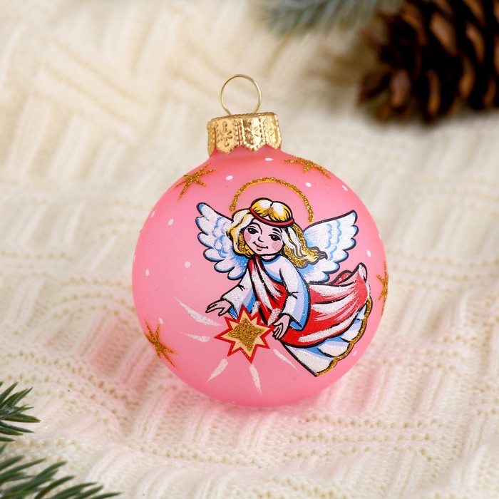 Новогодний шар ручной работы "Ангелочек " микс