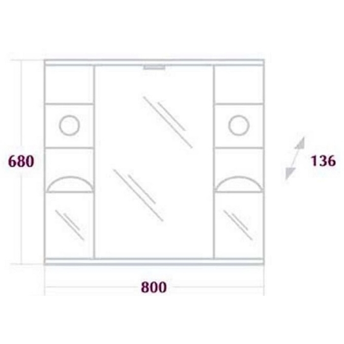 Флорена 78.01 зеркало-шкаф, белый 207802