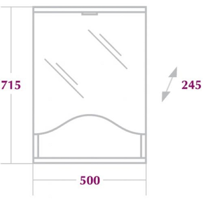 Зеркало-шкаф Onika Лидия 50.01, правый