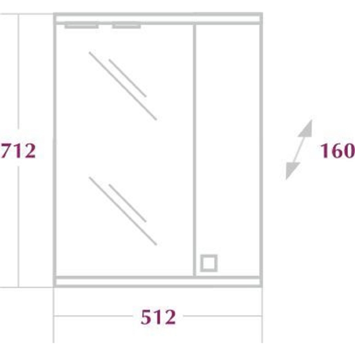 Зеркало-шкаф Onika Лига 52.01, правый