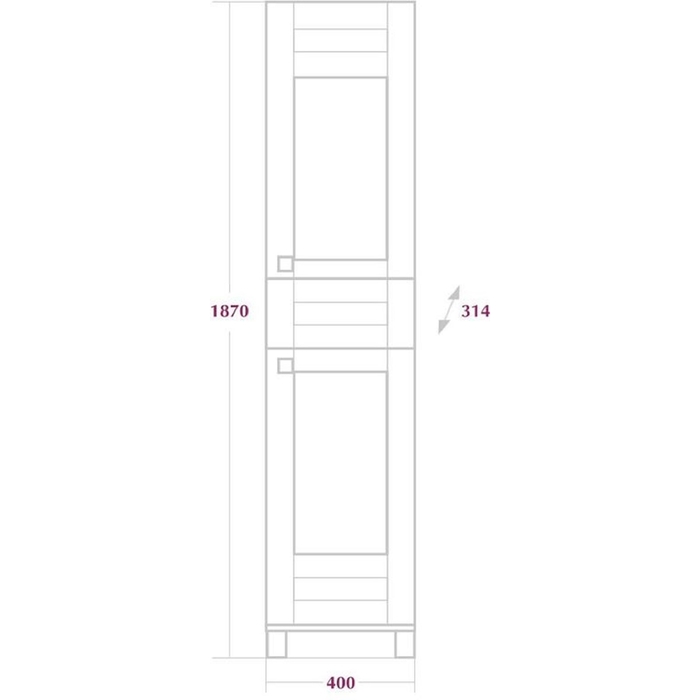 Пенал для ванной Onika Сакура 40.18, правый Венге шелк